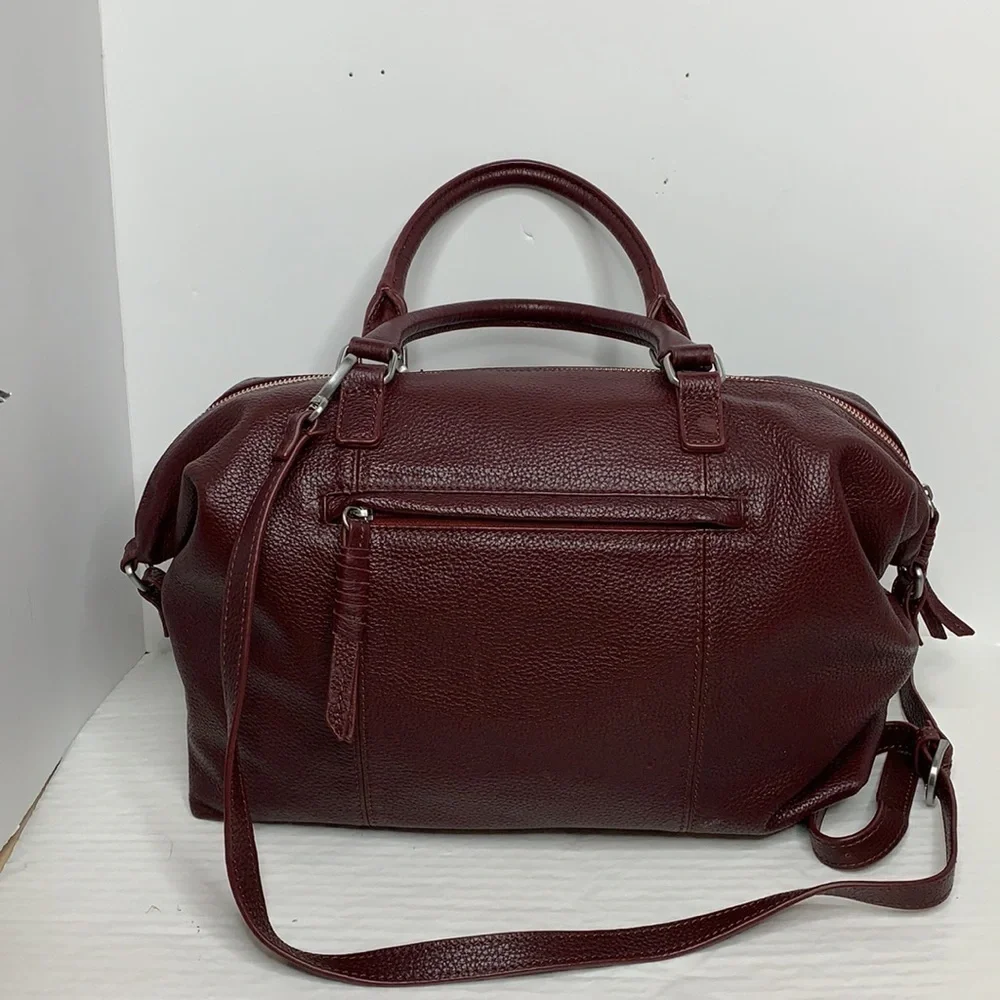 M London Convertible Deep Red Leather Satchel